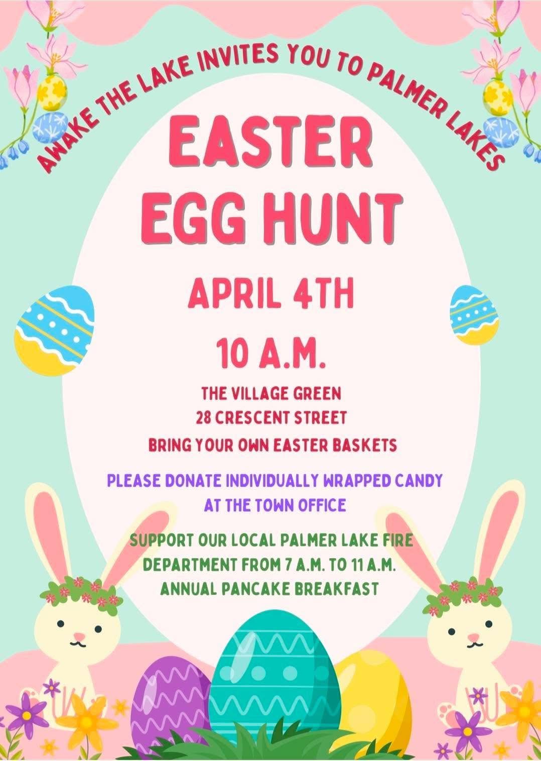Palmer Lake Easter Egg Hunt event flyer