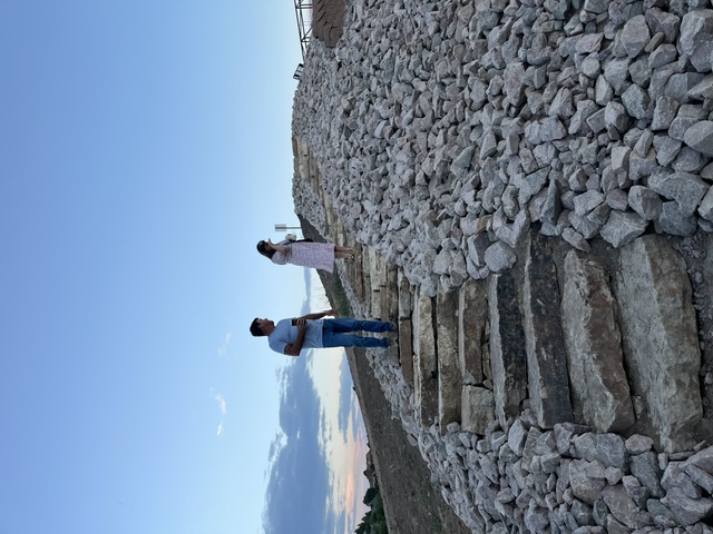 Visitors using the new stone stairs at Palmer Lake