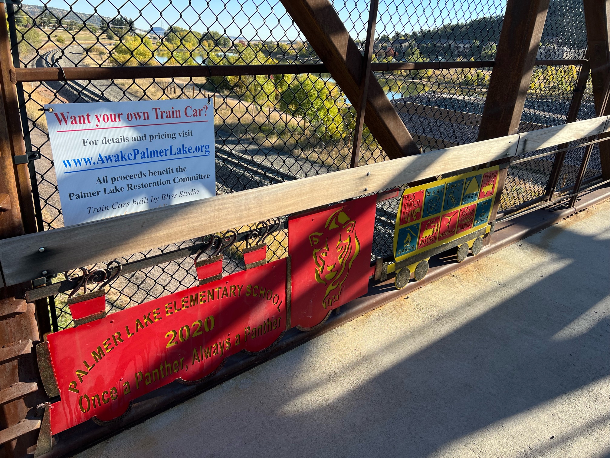 Palmer Lake Elementary School train car panel