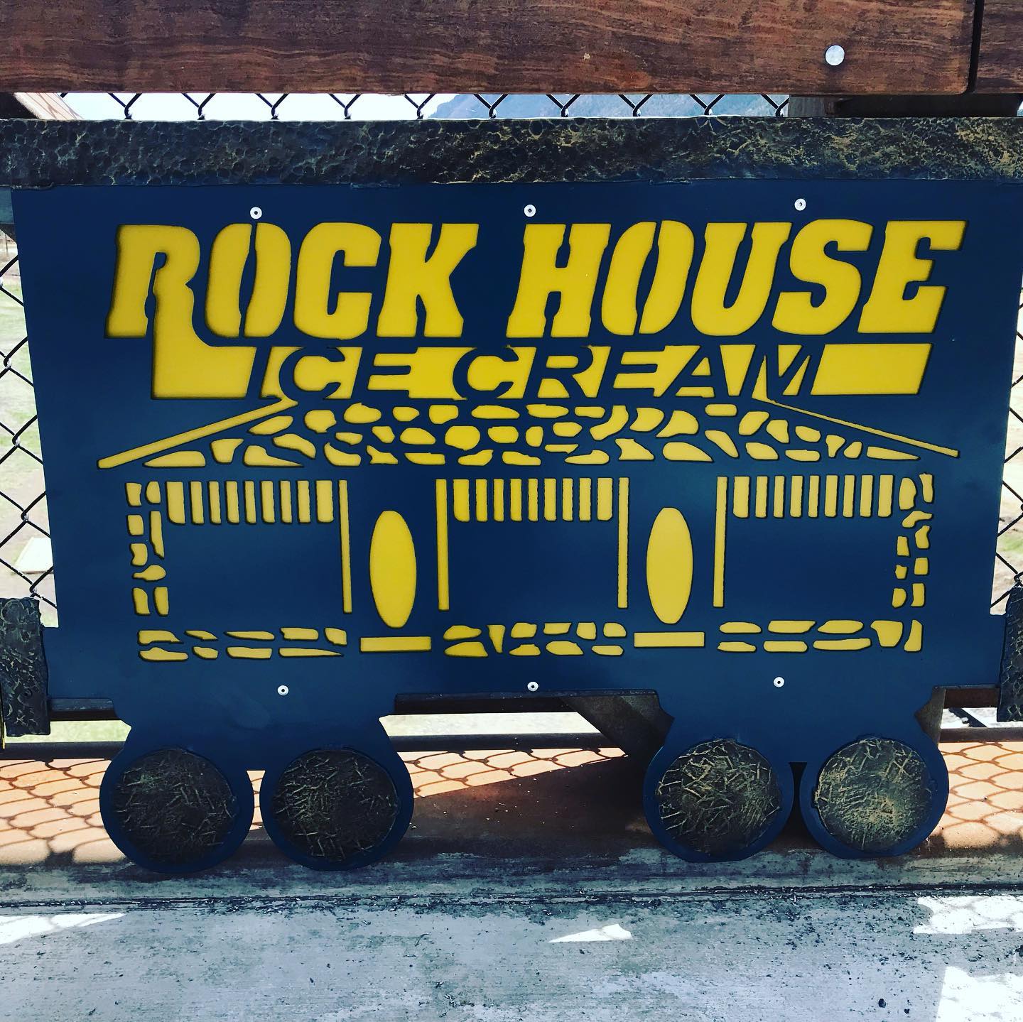 Rock House Ice Cream train car panel
